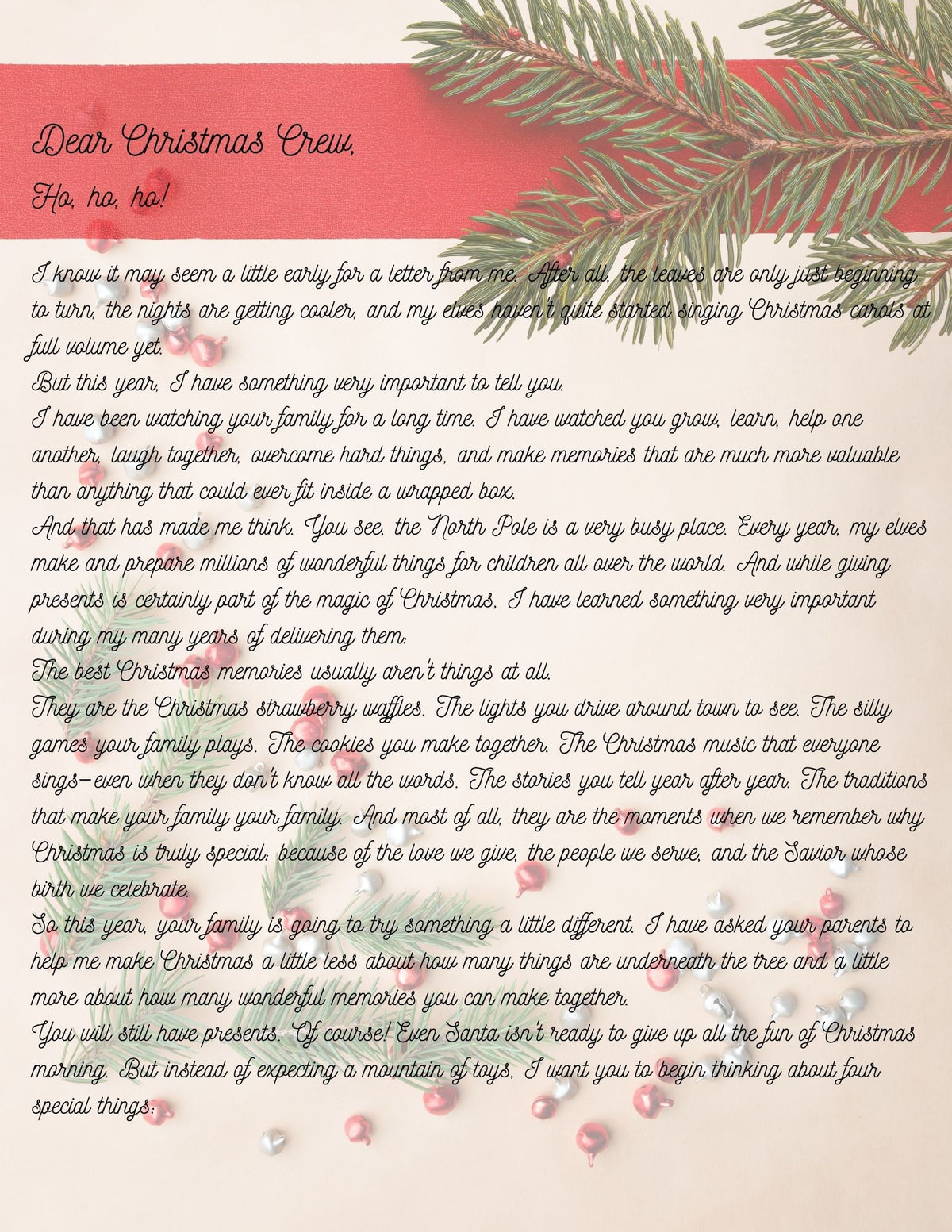 Letter From Santa - Want Need Wear Read